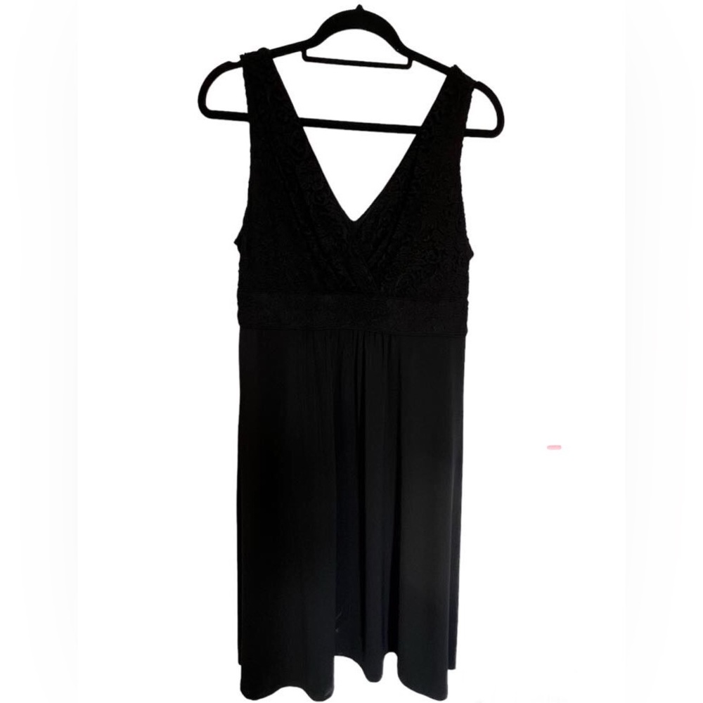 Black dress criss-cross lace top